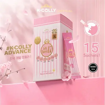 Original Hqk Colly Nano Advance Collagen Sweet 17 Trial SET20 Sachet Full SET60 Sachet