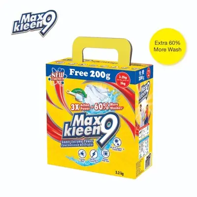 Detergent Maxkleen 9 Max Kleen 9 Super Enzyme Powder Detergent 32kg 28kg