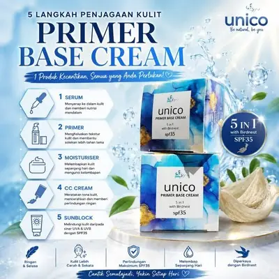 Original Unico Premier Base Cream 5IN1 Sarang Burung Bird Nest Jerawat Jeragat