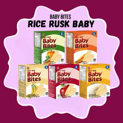 Baby Bites Rusk Baby Food Additional Baby Food Rice Rusk Baby Biscuit 6 Month Makanan Bayi Biskut Bayi 6 Bulan ke
