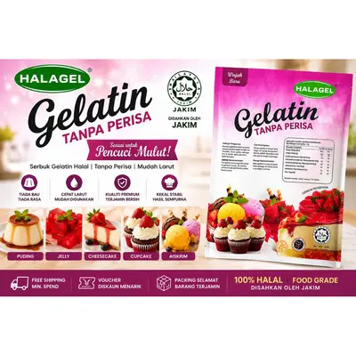 Gelatine Powder Halal 100gram Gelatin Powder Gelatine Powder Halal 100gram Gelatin Bubuk