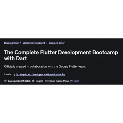 The Complete 2020 Flutter Development Bootcamp with Dart Udemy Course