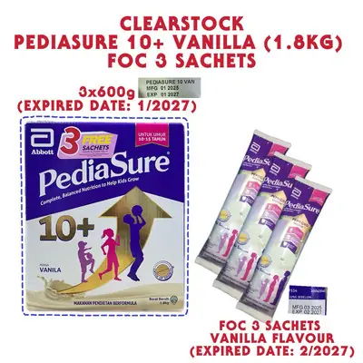 Pediasure Vanilla 18kg X 2 Free Beg Sekolahexp052022