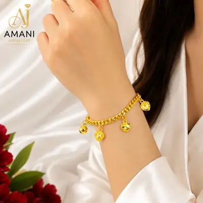 Gelang Tangan Coco Petai Gantung Love Persis Emas Oricop 916 Bangkok Korea Murah Bracelet Amani