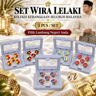Perak Butang Baju Melayu Viral Jata Negeri