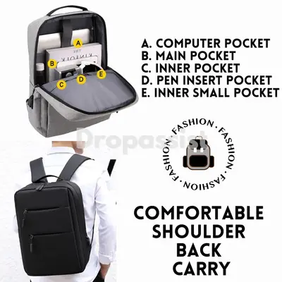 Beg Sandang Pelbagai Guna Boleh Cas Fon USB Connector Laptop Bag Travel Bags Backpack Multi