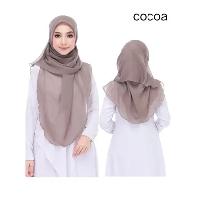 Ready Stock Tudung Pengantin Bawal End Curve