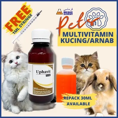 Vitamin Selera Makan Kucing Susu Kucing Uphavit Free Syringe Promosi Murah
