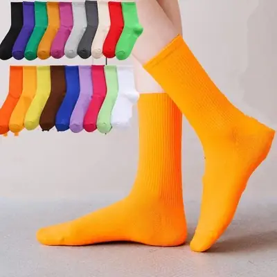 Sock Socks Colored Stoking Cina Ins Tide Nk Pair Hook Logo Logo Long Tube Kapas Stoking Lelaki