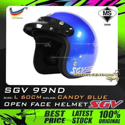 Topi Keledar Sgv Helmet 99ND Candy Blue 4VZU