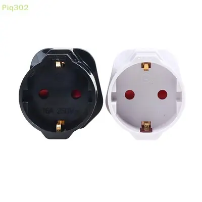 Euro 2 Pin to 3 Pin Converter Plug Adapter Black