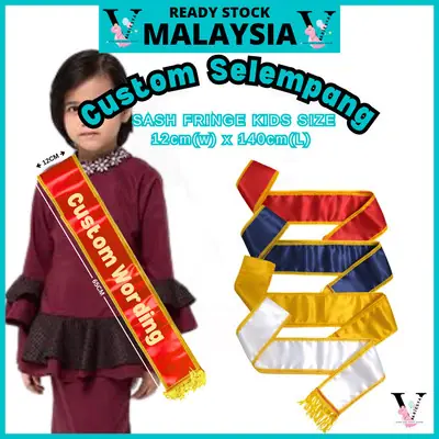 Personalized Sash Selempang Adult Sash Kids Sash