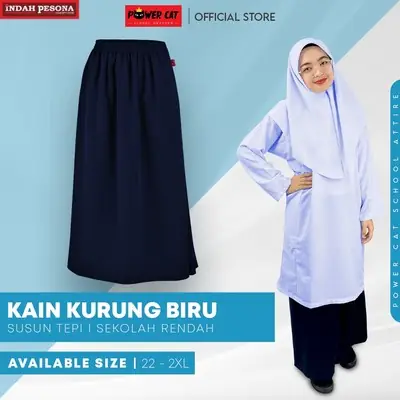 Kain Biru Sekolah Rendah Viscose Cotton Navy Blue a Plus