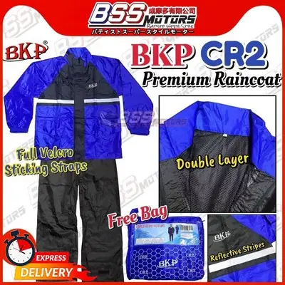 Bkp CR2 Raincoat Blue 3 Size 100 Original Baju Hujan