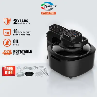 Jx Nakada 10 Litre XXL 360 Rotation Air Fryer NKD1500 Free Gift