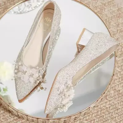 Wedges Putih 5cm Kasut Nikah Kasut Kawin Bride Bridal Pengantin Perempuan
