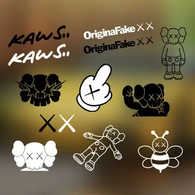 Inuyasha Sesame Street Kaws Wall Stickers Pasang Jenama Pakaian Popular Kedai Bilik Tidur Asrama
