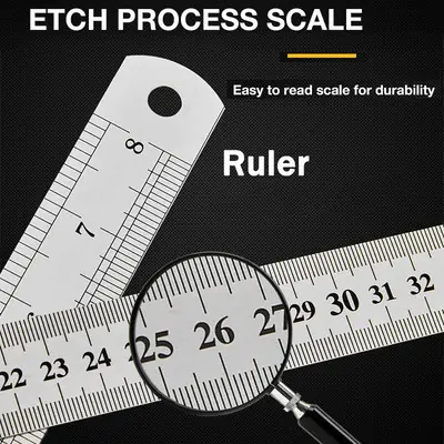 Stainless Steel Ruler 15cm Metal Long Ruler Scale Steel Ruler Drawing Measurement School Office