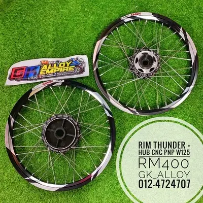 Rim Alloy Thunder Hub Cnc Lidi Black Pnp EX5 Dream Wave100
