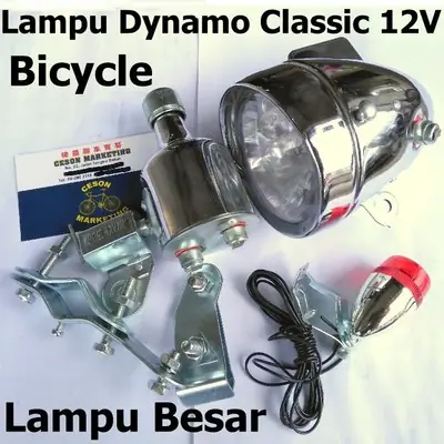 Lampu Basikal Antik Besar Dynamo 12V Barang Retro Dinamo Lighting Bicycle Tua 28 26 Lights Headlight Rear Bike