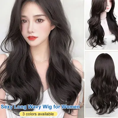 Wig Long Curly Hair Big Wave Korea Air Bangs Fluffy Fashion Chemical Fiber Wigs