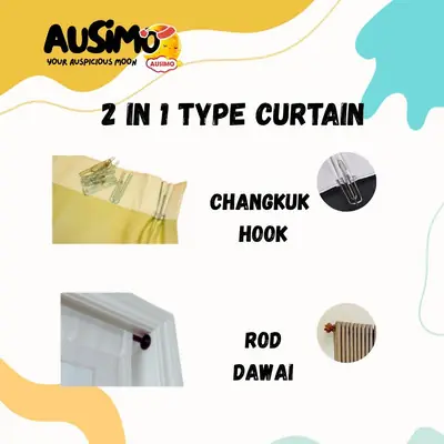 Readystock Langsir Siap Jahit 145200cm Langsir Bunga English Langsir Door Window Curtain 1pc