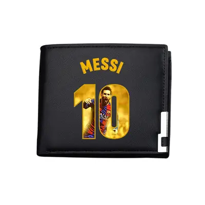 Lionel Messi Barcelona Barca Leather Wallet Cool Mens Plain Wallet Mens Plain Motif Dompet Kulit