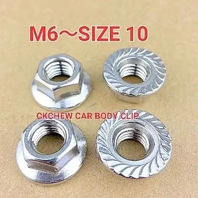 Nut Saiz 10 m6 Flanged Hex Nut Flange Nuts 50pcs Wgzz