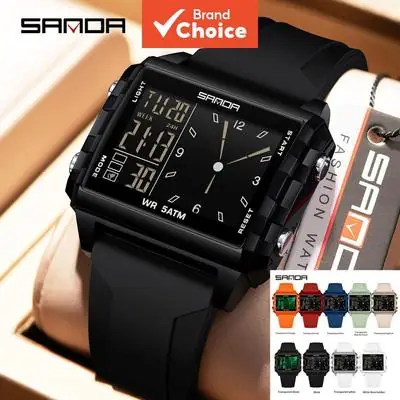 Jam Tangan Sukan Jam Tangan Sukan Digital Sanda 739 Mens Military Rugged Outdoor Sports Watch