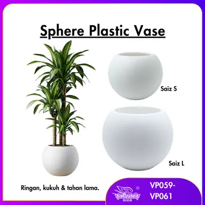 Pasu Plastik Pasu Cantik Pasu Bulat Putih Pink Kelabu Hijau Plastic Pot White Green Grey Pink