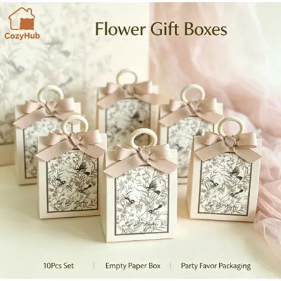 10pcs Wedding Supplies Candy Boxes Vintage Craft Paper Candy Boxes Candy Gift Boxes
