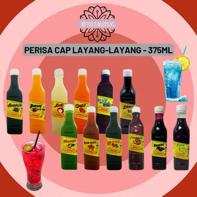 Kordial Sirap Rose Jagunglaicikeladistrawberrypisangoren Cap Layang Layang 375ml