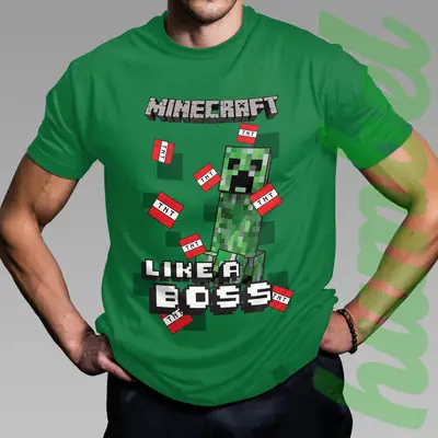 New Arrival Baju Batik Lelaki Ready Stock Minecraft T Shirt Periferal Animasi Permainan Dunia Saya