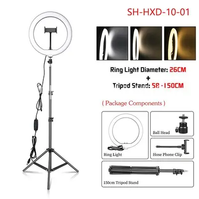 Selfie Lights Stand Ring Clip Live Streaming Fill Light Photography Anchor Beauty Skin Rejuvenation