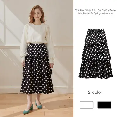 Size S 5XL Skirt Kembang Polka Dots Skirt Retro Polka Dots Tema 60AN Tema 70AN Skirt Tema Retro