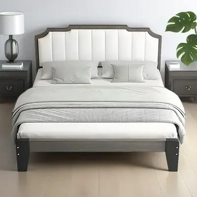 Florida Solid Wood Queen Size Bed Frame Black Cherry Katil Kayu Kati Kayu