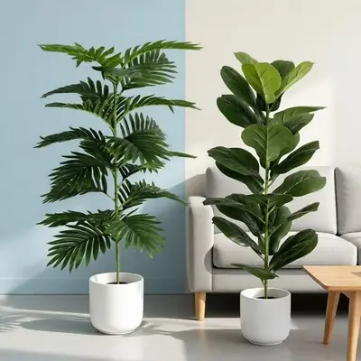 Pokok Hiasan Viral Tanaman Buatan Hiasan Rumah Hiasan Pokok Dengan Pot Anthurium 55cm Monstera