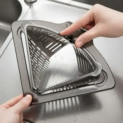 Pilihan Dapur Saliran Rak Segitiga Sedutan Cawan Penyimpanan Rak Penapis Air Kain Pelbagai Fungsi
