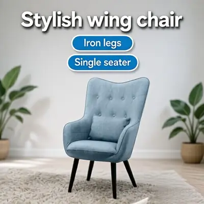 Hot Sale Luxury Nordic Wing Chair Living Room Lazy Single Sofa Kerusi 2021 Newjin Bag
