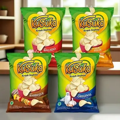 180gm Kusuka Cassava Chips Originalseaweedbalado Spicybbqcheese Burger