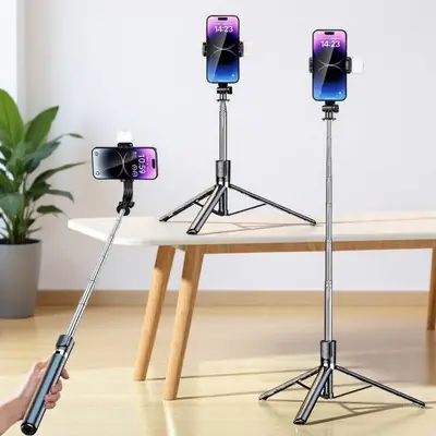 Jam Handphone Shopee Mamak 360 4 in 1 Bluetooth Selfie Stick Monopod Tripod for Ios Android TX09